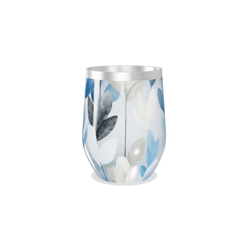 Copo Térmico Slim - Folhas Azul e Branco