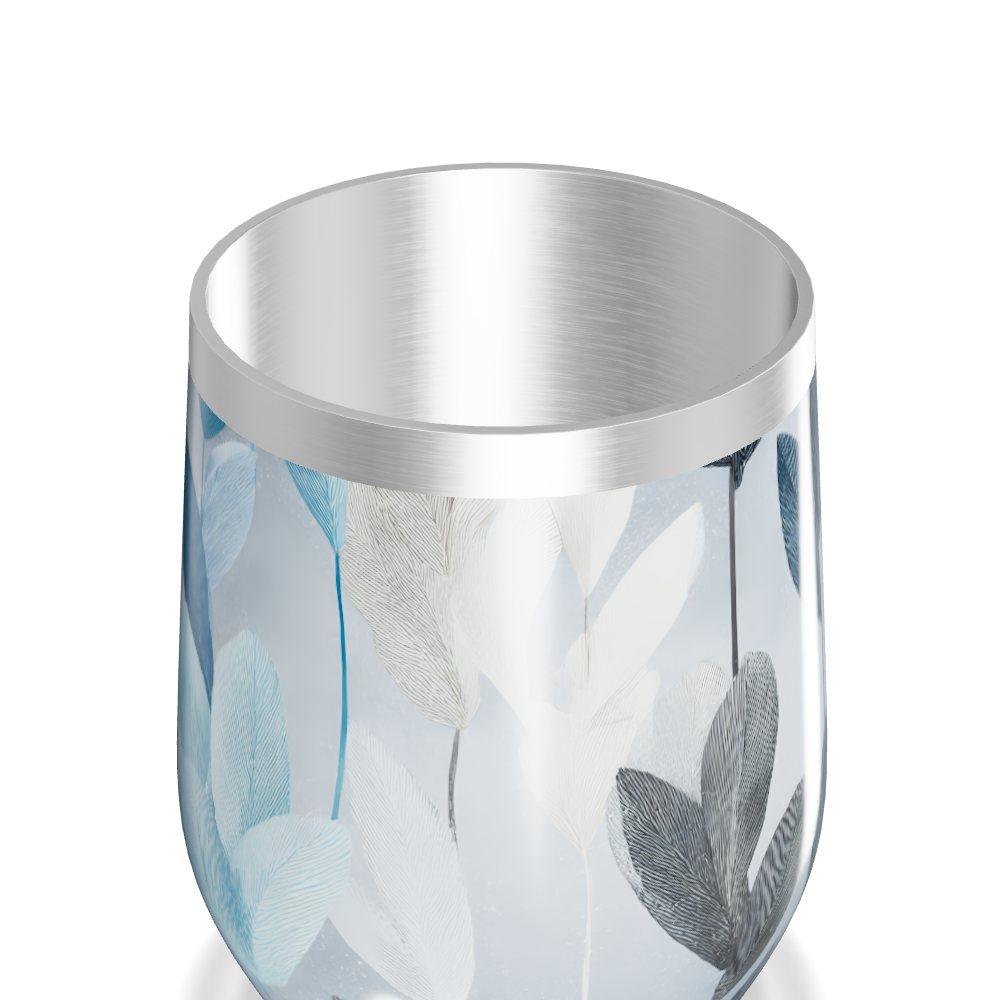 Copo Térmico Slim - Folhas Azul e Branco