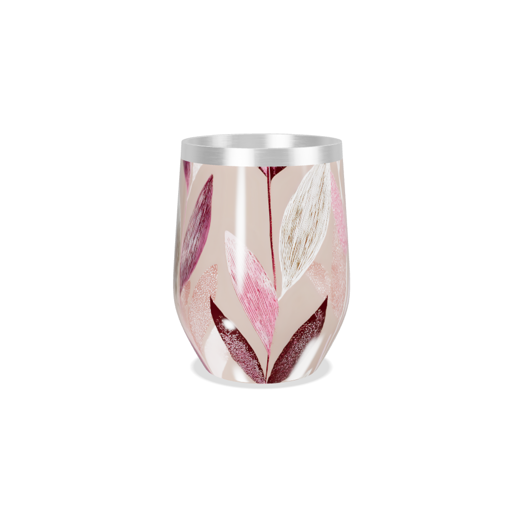 Copo Térmico Slim - Floral Bege e Vinho