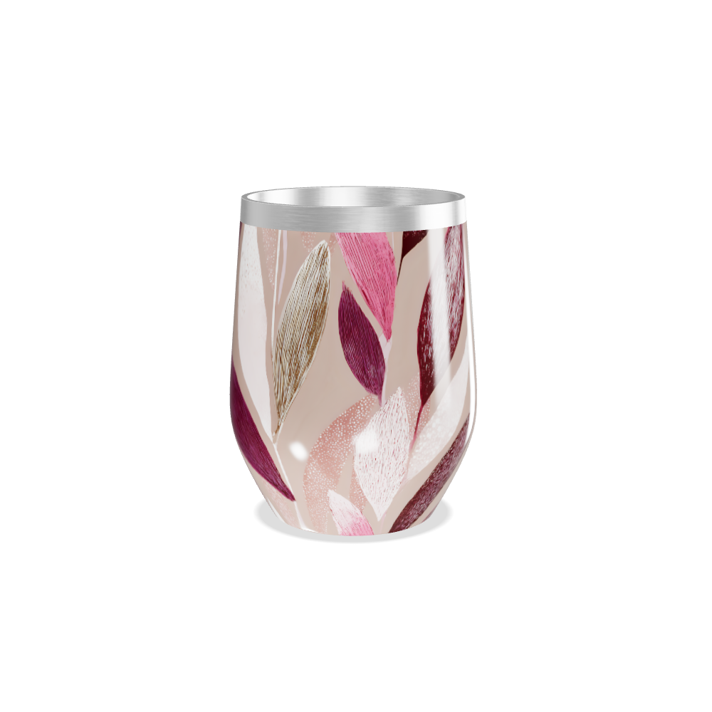 Copo Térmico Slim - Floral Bege e Vinho