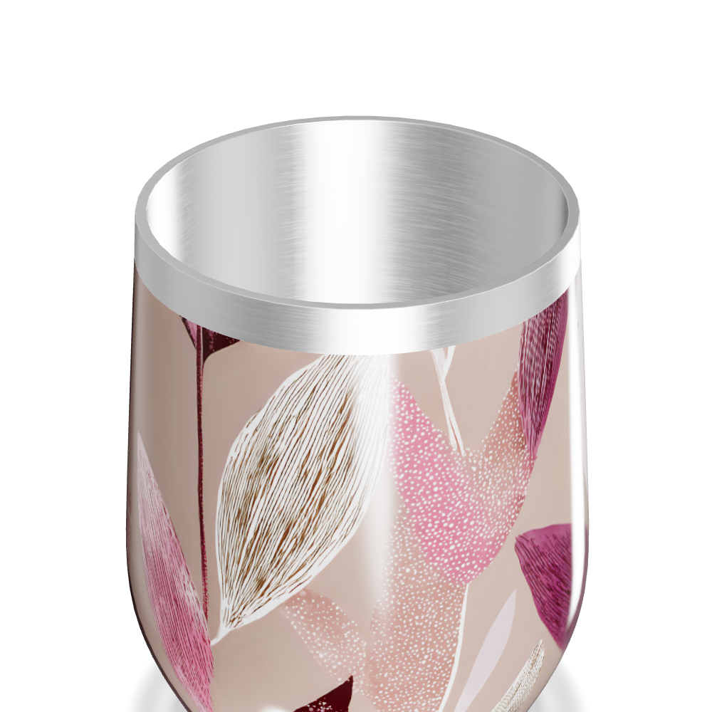 Copo Térmico Slim - Floral Bege e Vinho