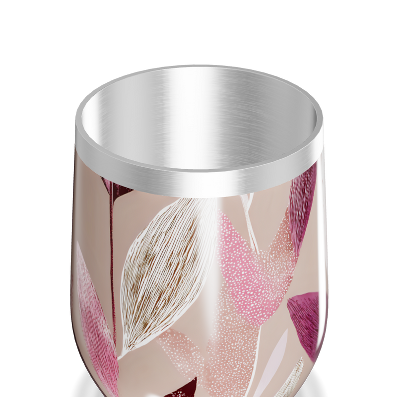 Copo Térmico Slim - Floral Bege e Vinho