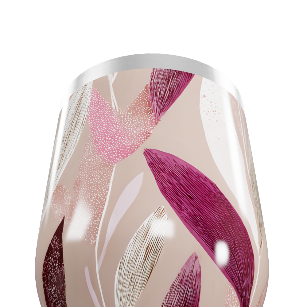 Copo Térmico Slim - Floral Bege e Vinho