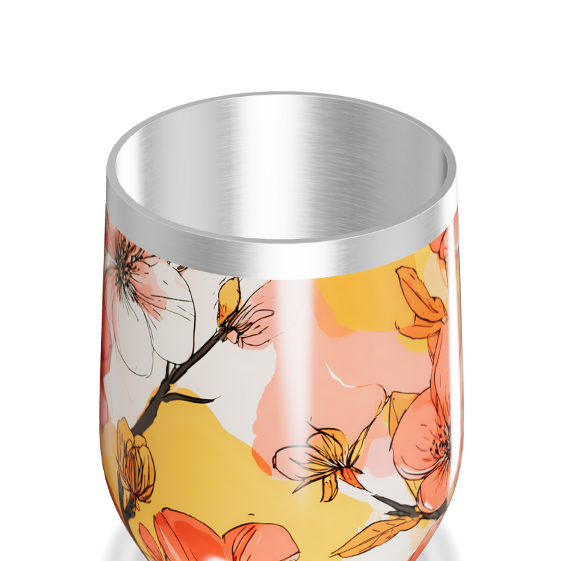 Copo Térmico Slim - Floral Aço Inox
