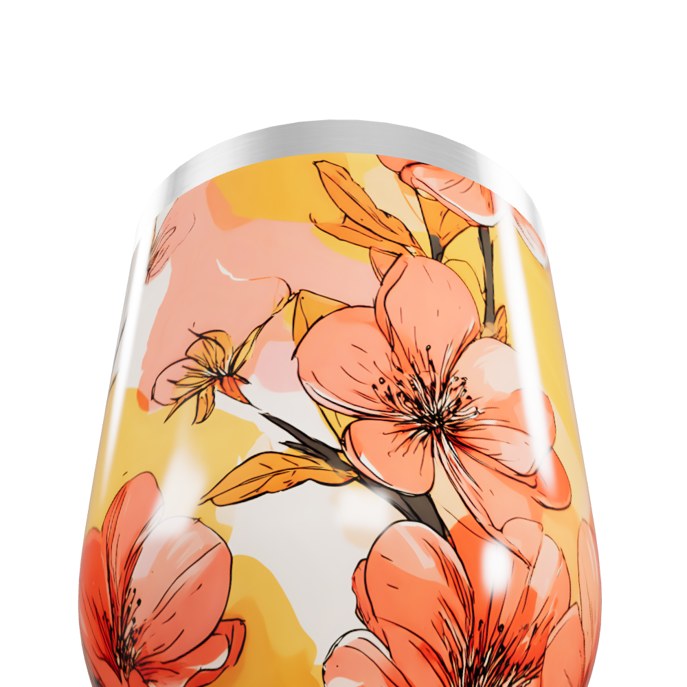 Copo Térmico Slim - Floral Aço Inox