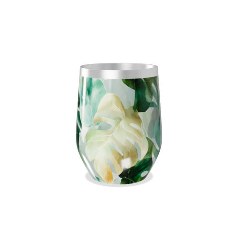 Copo Térmico Slim - Folhagem Tropical Aço Inox