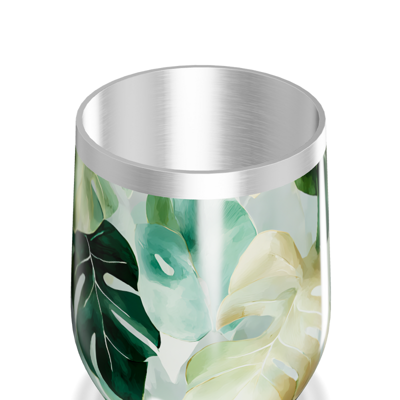 Copo Térmico Slim - Folhagem Tropical Aço Inox