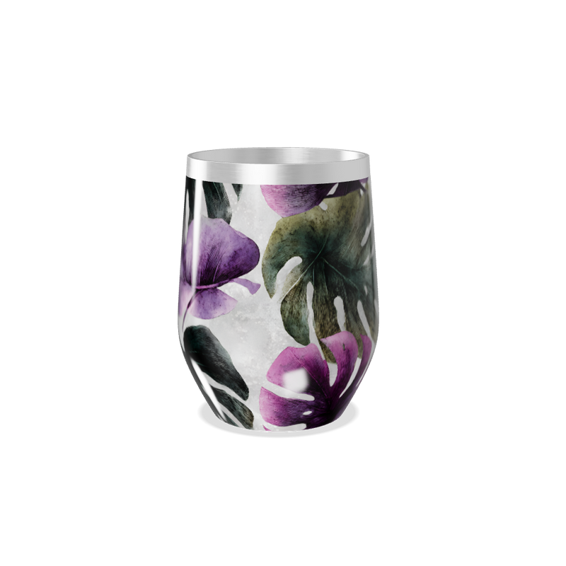 Copo Térmico Slim - Floral Tropical Inox