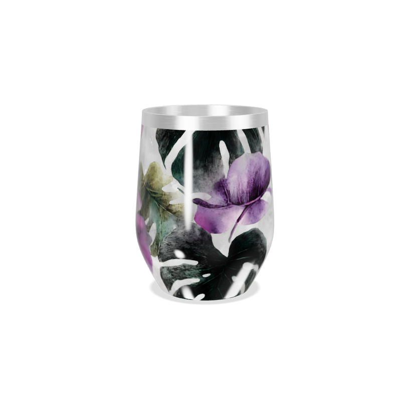 Copo Térmico Slim - Floral Tropical Inox