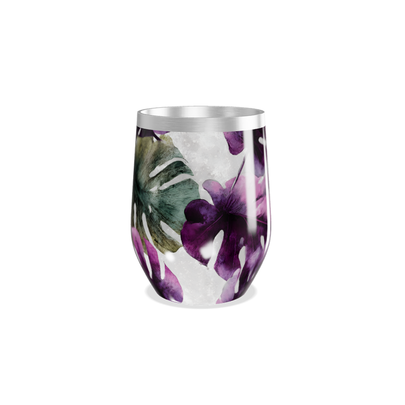 Copo Térmico Slim - Floral Tropical Inox