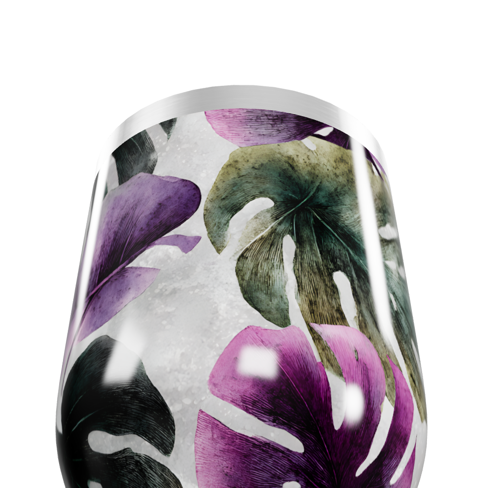 Copo Térmico Slim - Floral Tropical Inox
