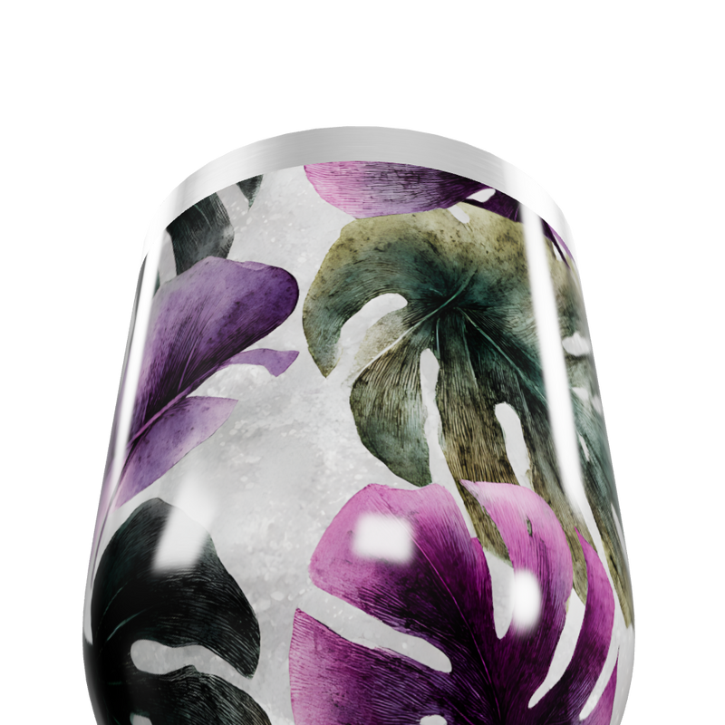 Copo Térmico Slim - Floral Tropical Inox