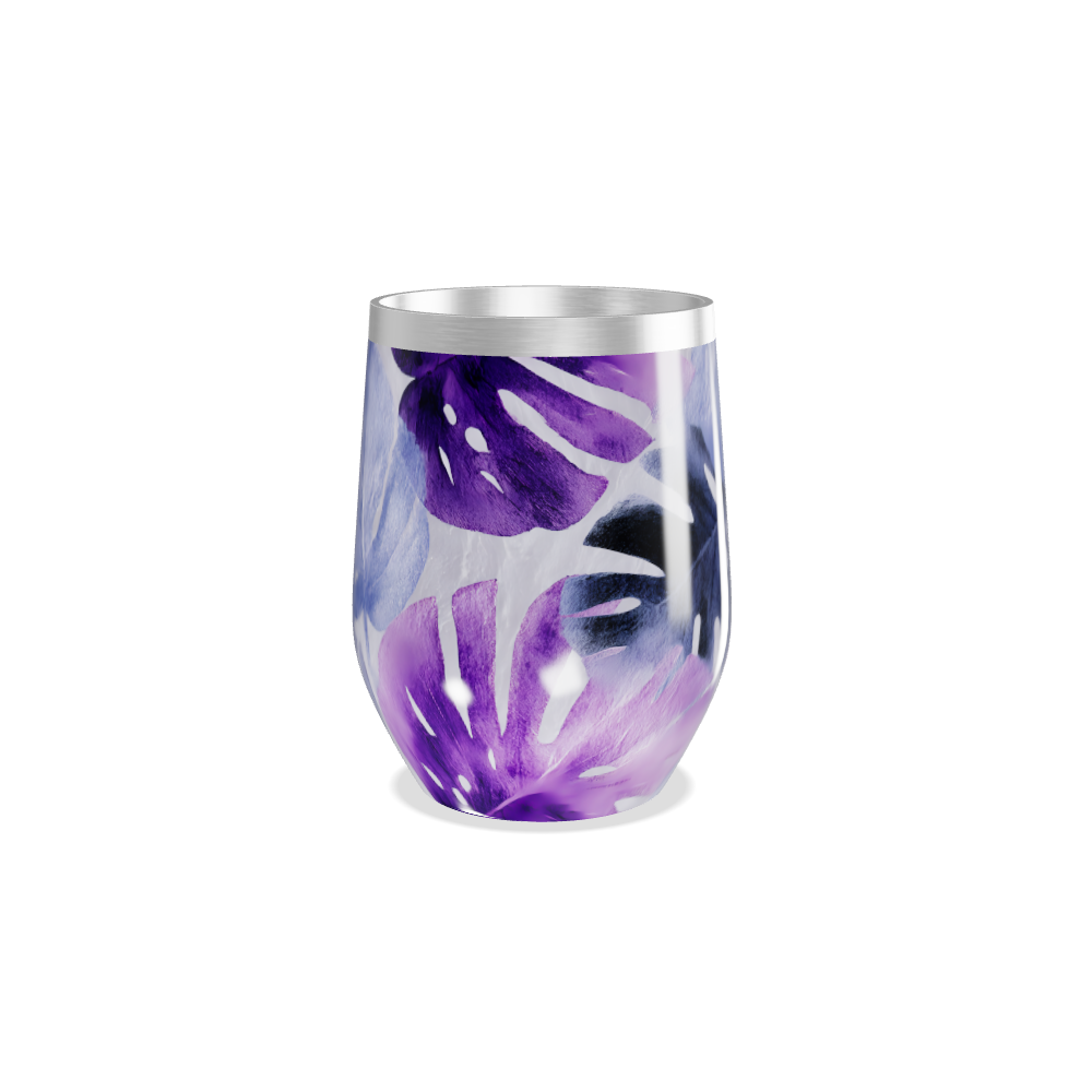 Copo Térmico Slim - Floral Roxo Aço Inox