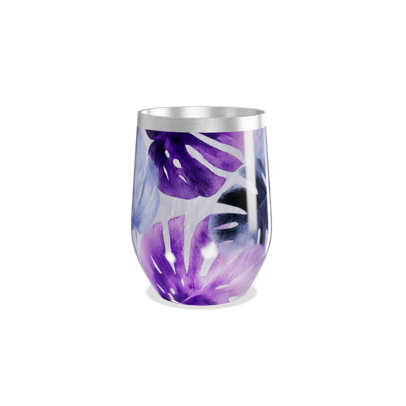 Copo Térmico Slim - Floral Roxo Aço Inox