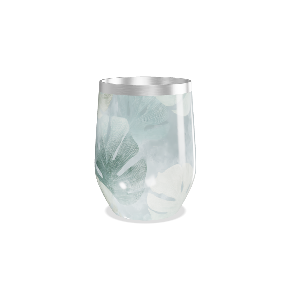 Copo Térmico Slim - Estampa Folhas Verdes