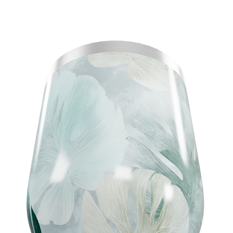 Copo Térmico Slim - Estampa Folhas Verdes