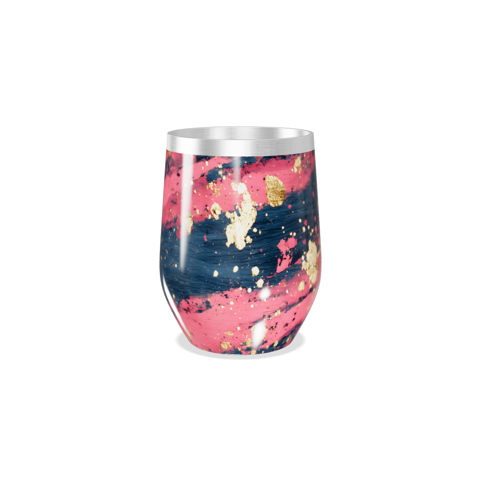 Copo Térmico Slim - Rosa e Azul com Dourado