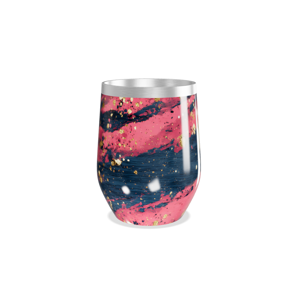 Copo Térmico Slim - Rosa e Azul com Dourado