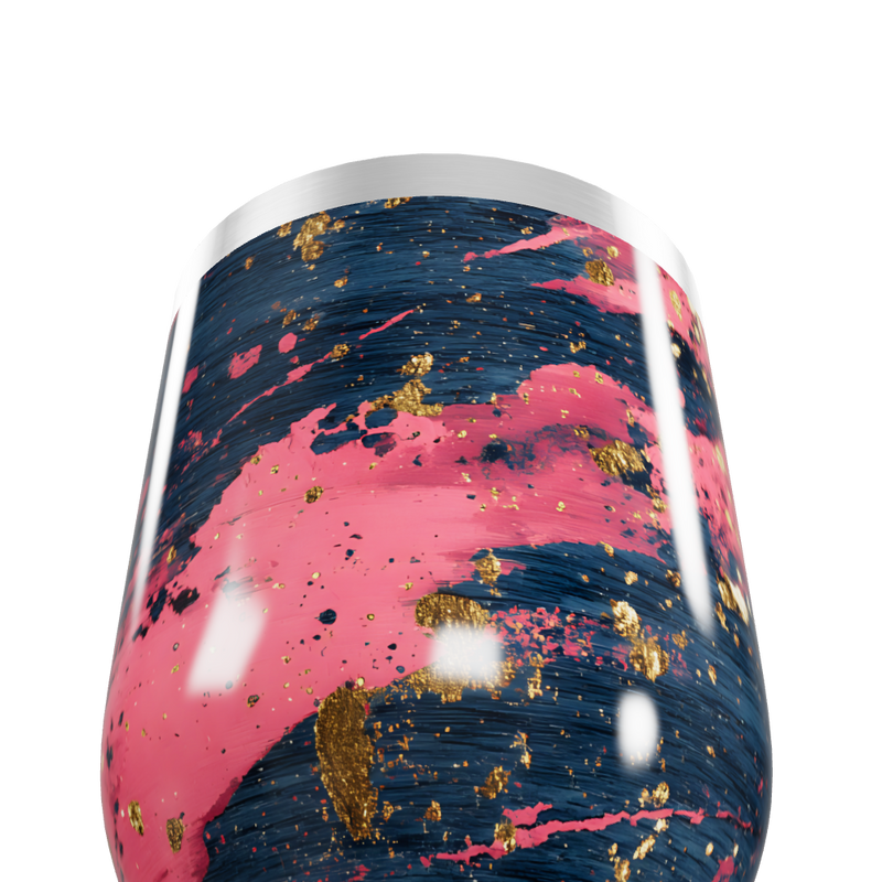 Copo Térmico Slim - Rosa e Azul com Dourado