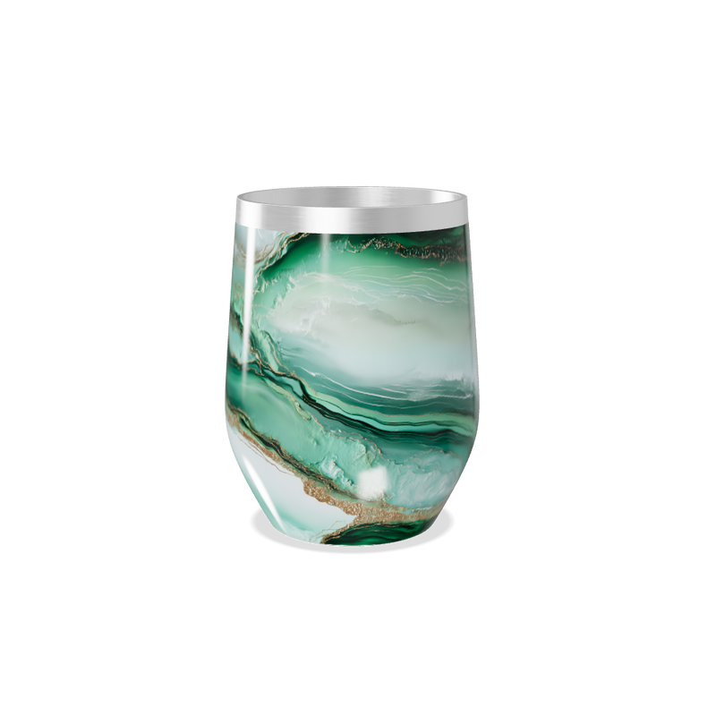 Copo Térmico Slim - Verde Mármore Inox