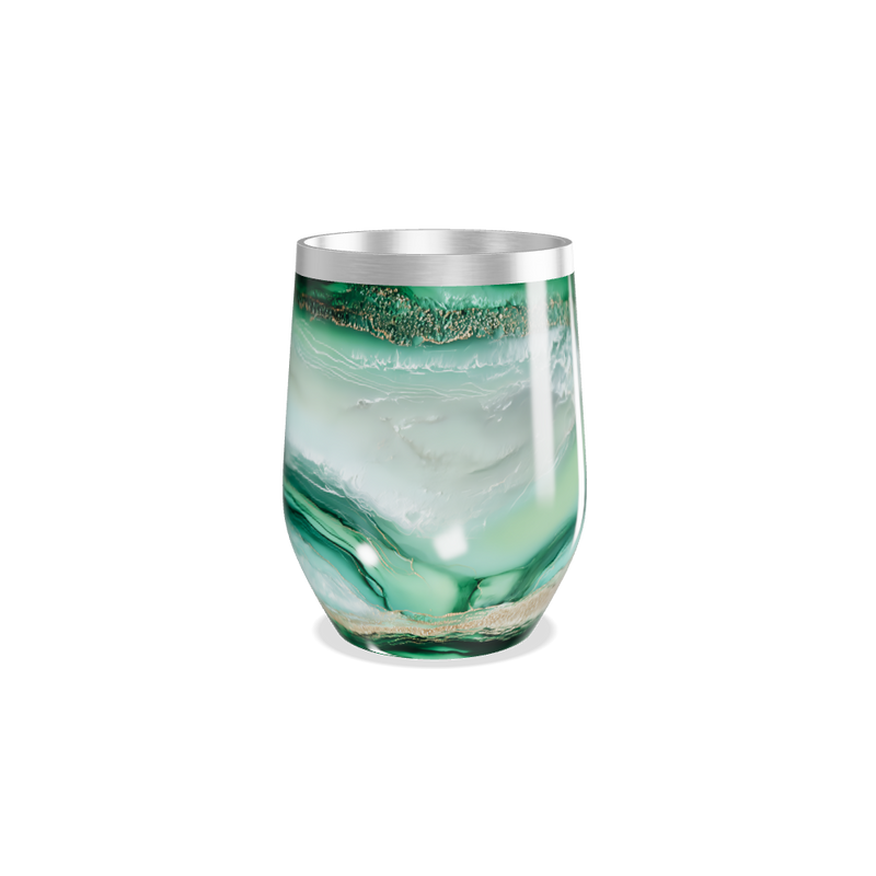 Copo Térmico Slim - Verde Mármore Inox
