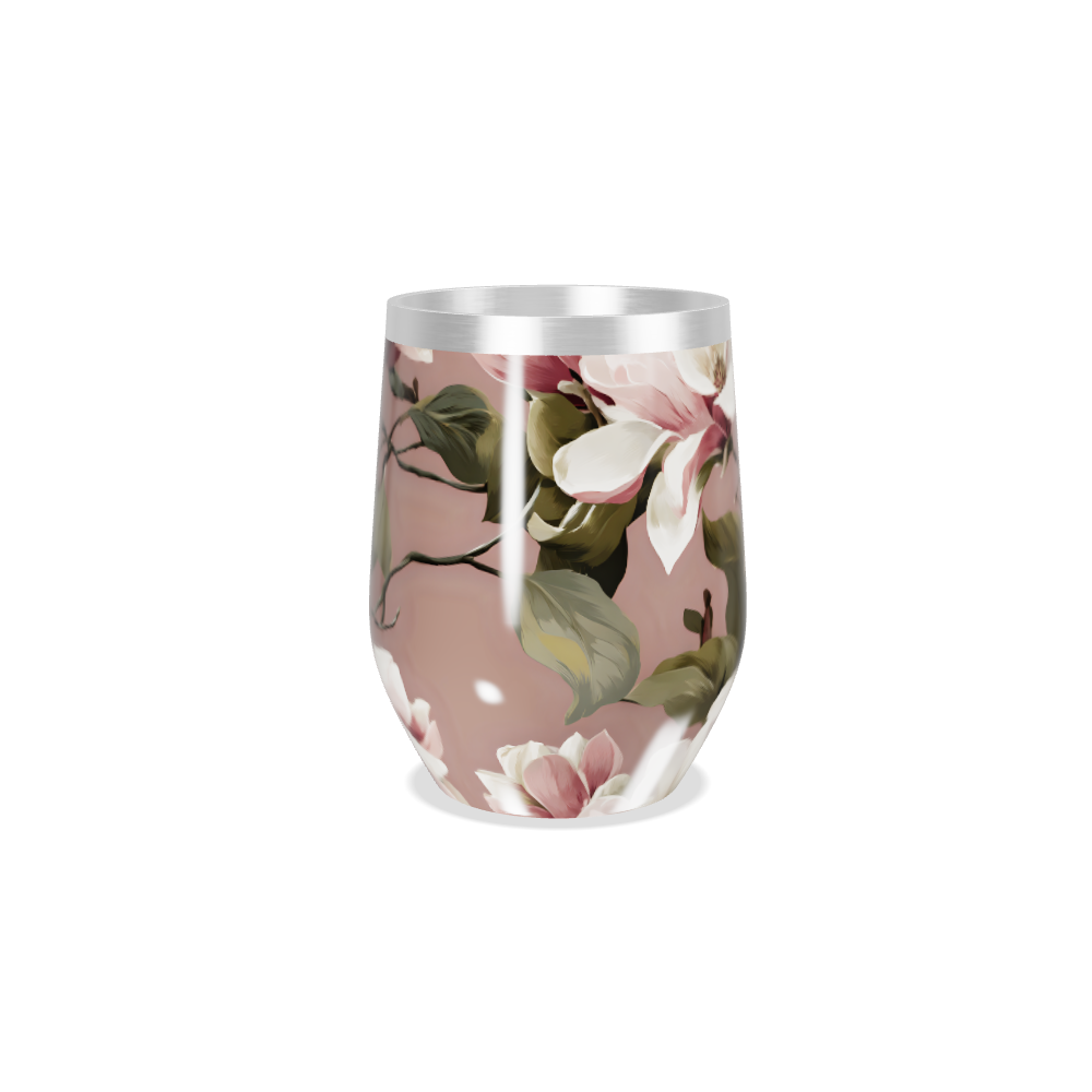 Copo Térmico Slim - Floral Rosa aço inox