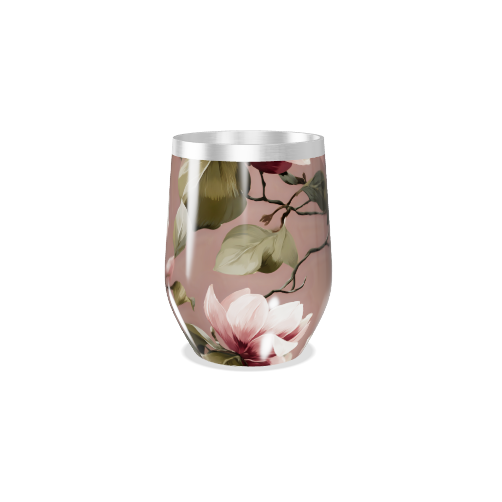 Copo Térmico Slim - Floral Rosa aço inox