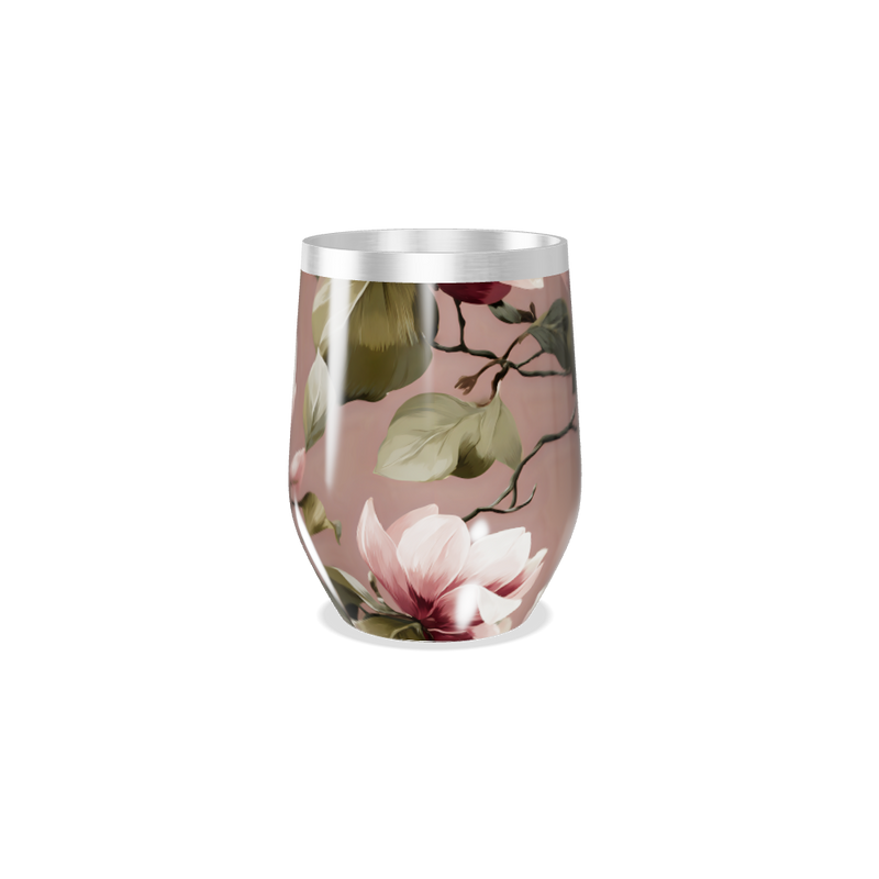 Copo Térmico Slim - Floral Rosa aço inox