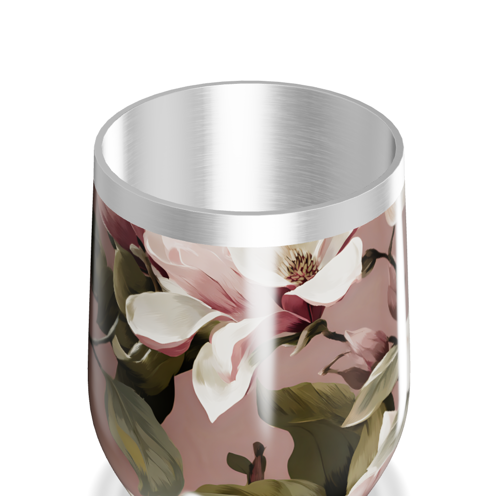 Copo Térmico Slim - Floral Rosa aço inox