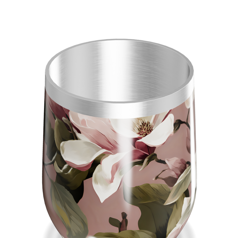 Copo Térmico Slim - Floral Rosa aço inox