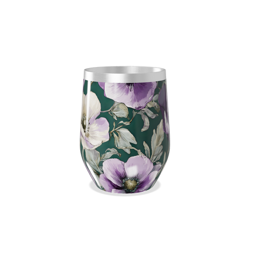 Copo Térmico Slim - Floral Verde e Roxo