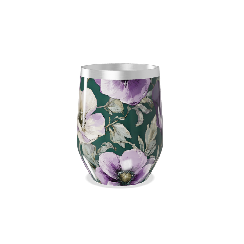 Copo Térmico Slim - Floral Verde e Roxo