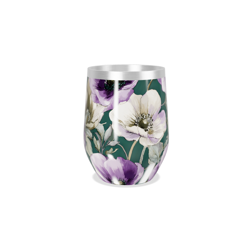 Copo Térmico Slim - Floral Verde e Roxo