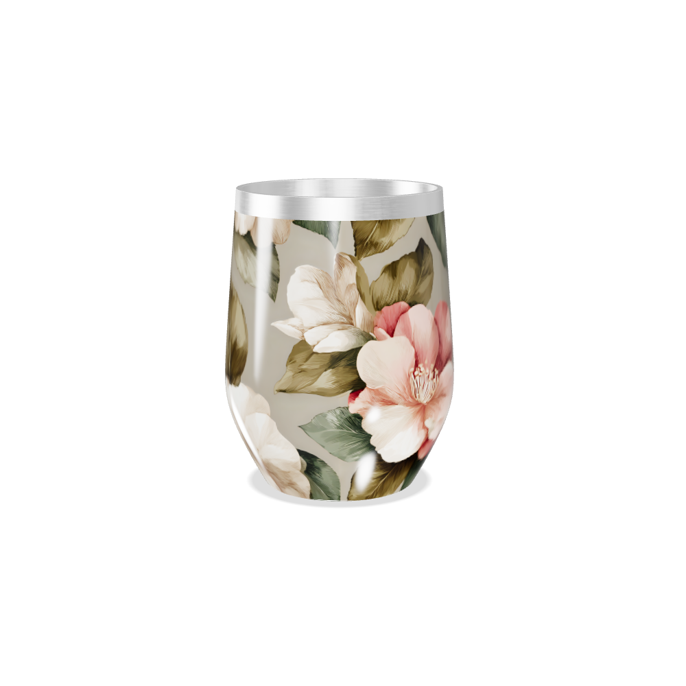 Copo Térmico Slim - Floral em Aço Inox