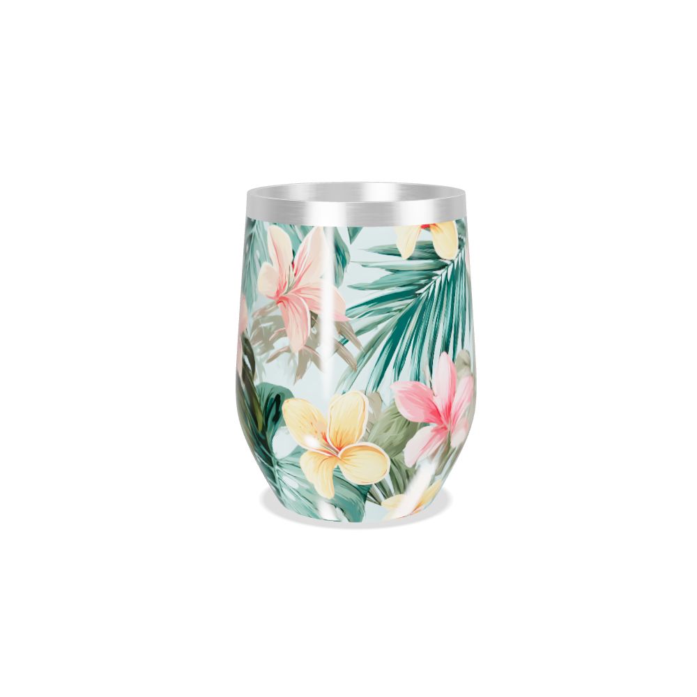 Copo Térmico Slim - Floral Tropical Aço Inox