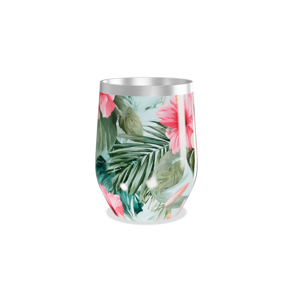 Copo Térmico Slim - Floral Tropical Aço Inox