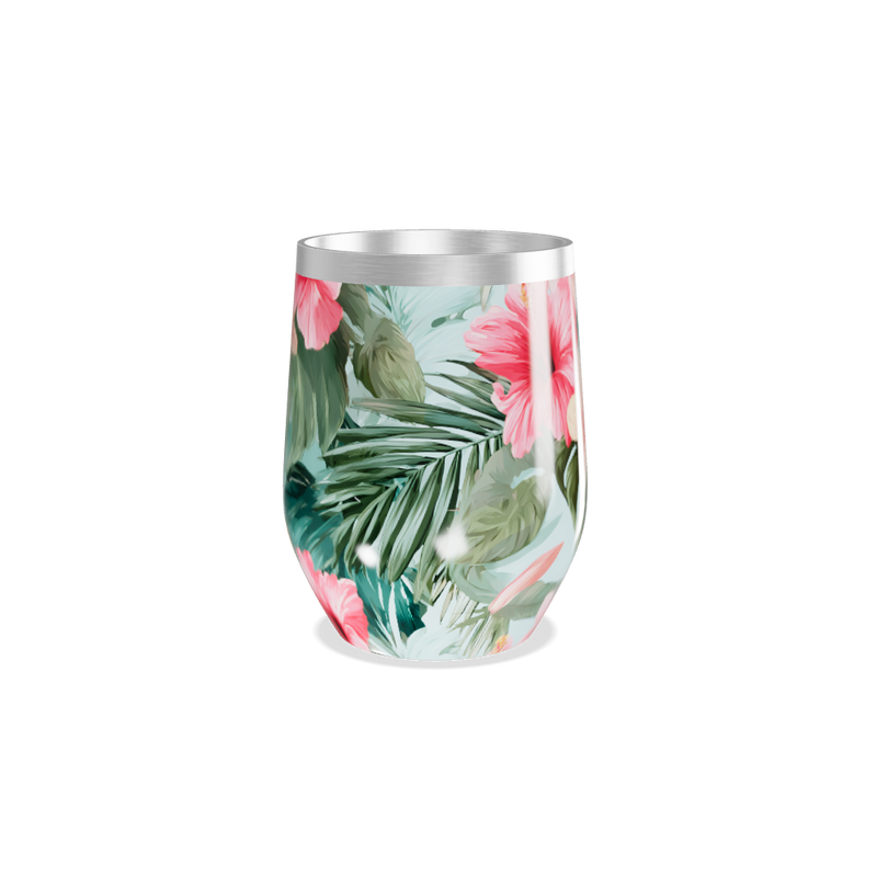 Copo Térmico Slim - Floral Tropical Aço Inox