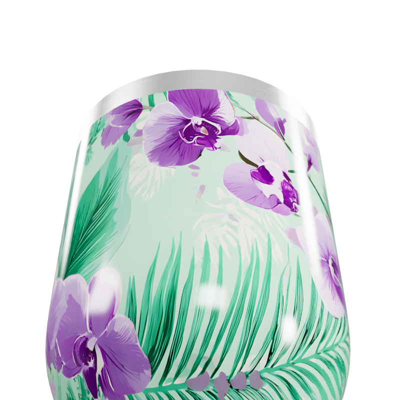 Copo Térmico Slim - Floral Roxo e Verde