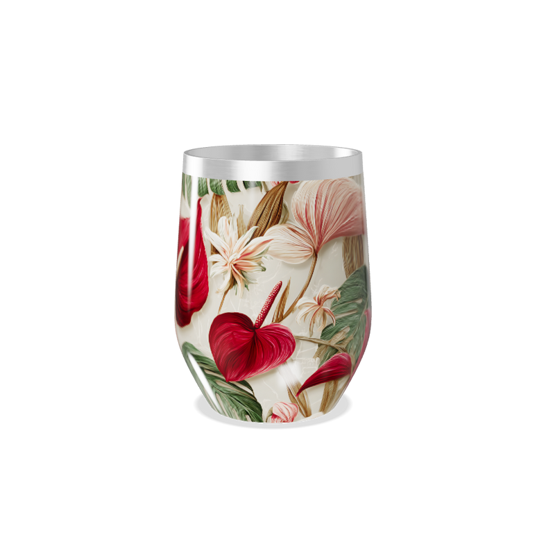 Copo Térmico Slim Tropical Floral aço inox