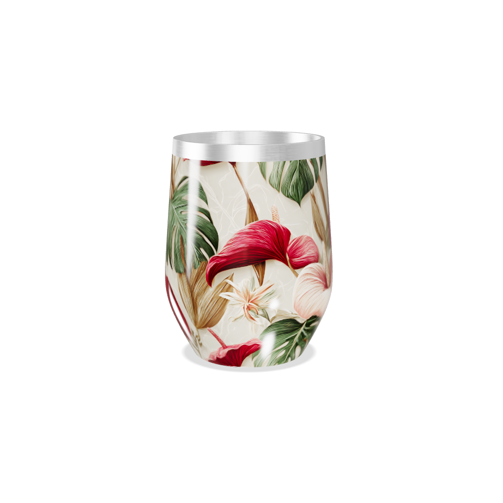 Copo Térmico Slim Tropical Floral aço inox