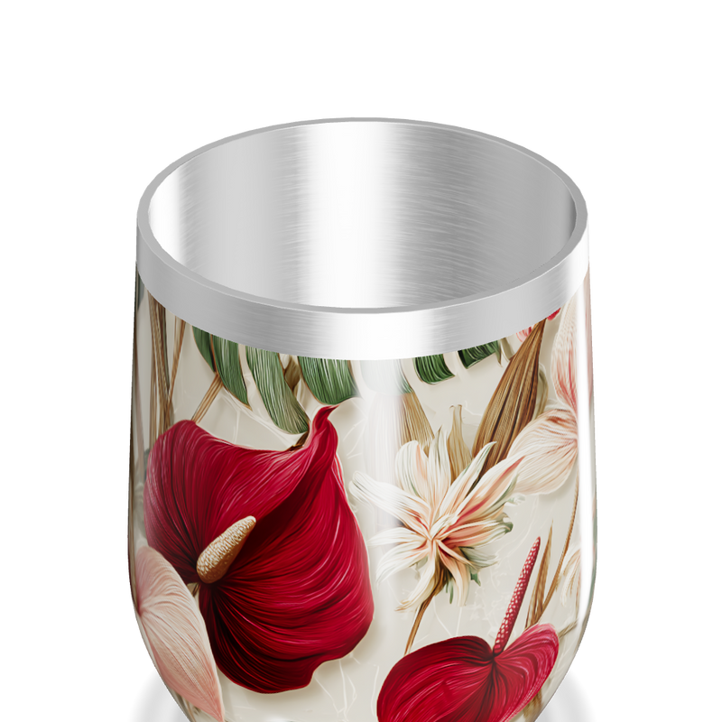 Copo Térmico Slim Tropical Floral aço inox