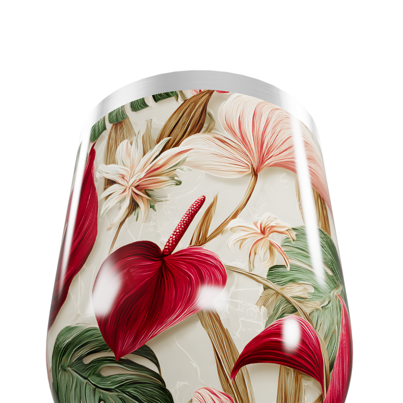 Copo Térmico Slim Tropical Floral aço inox