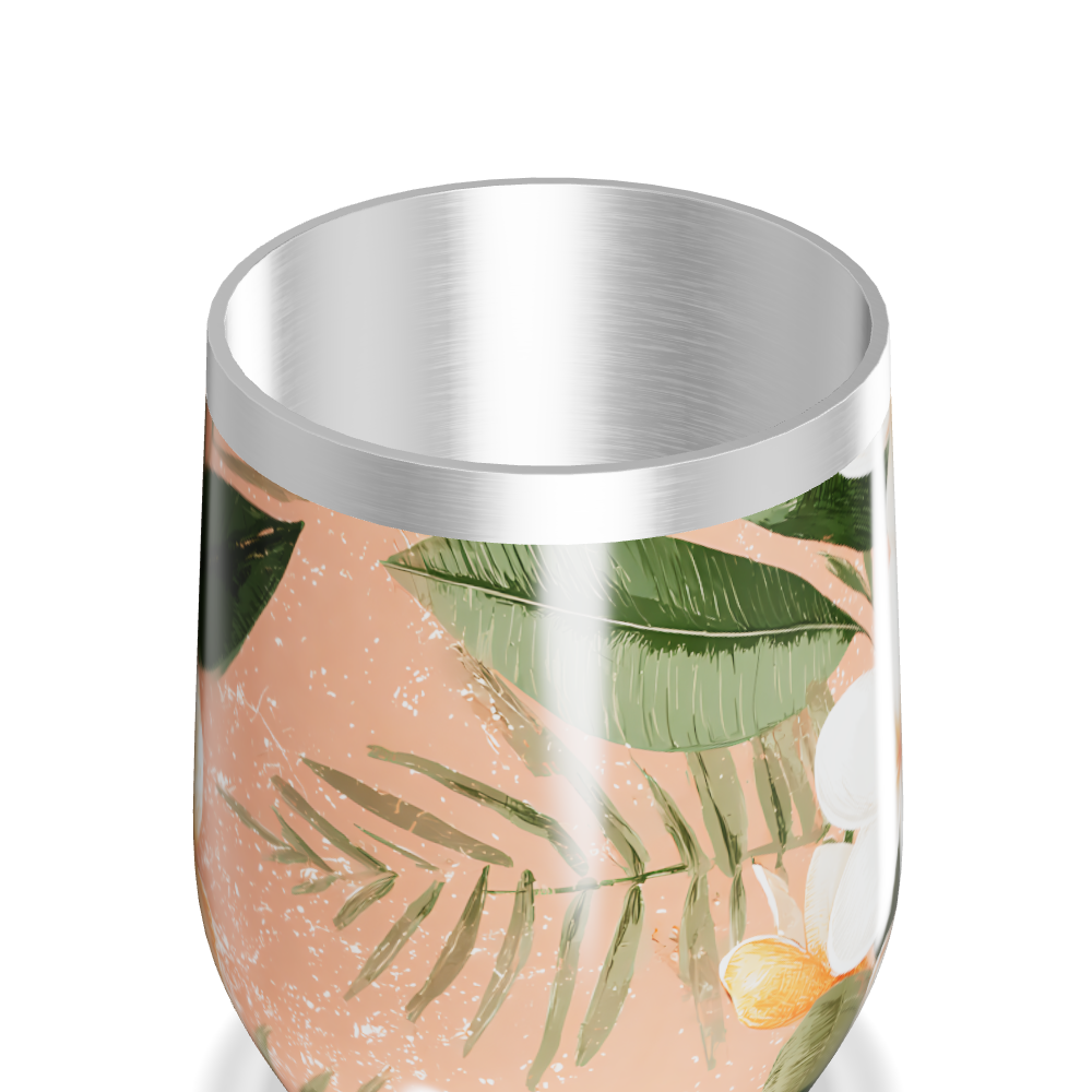 Copo Térmico Slim - Floral Tropical Rosa