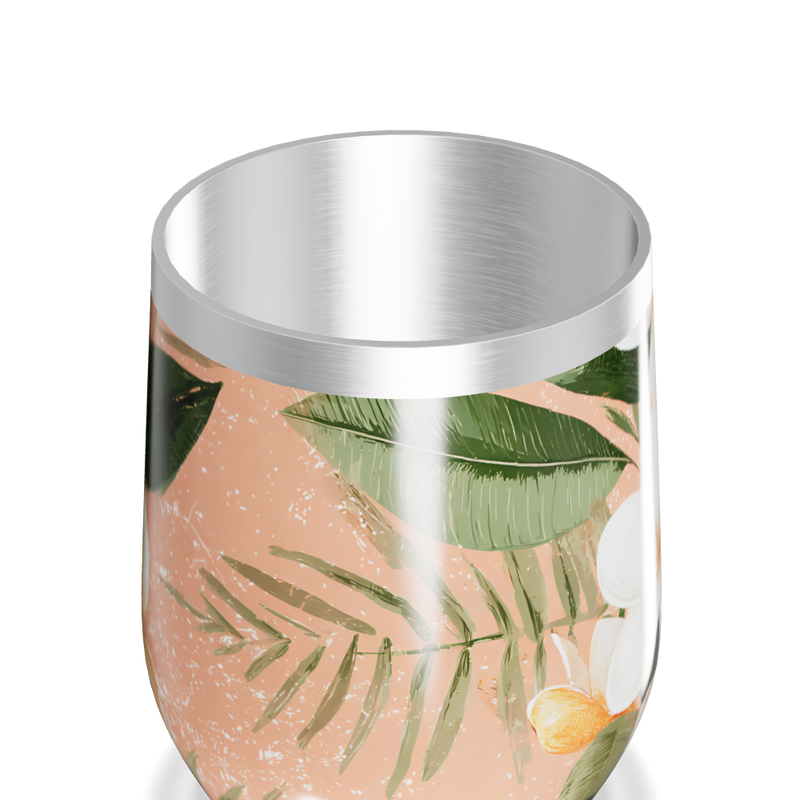 Copo Térmico Slim - Floral Tropical Rosa