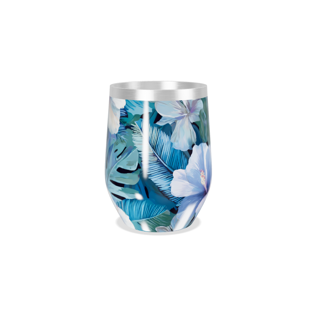 Copo Térmico Slim - Floral Azul