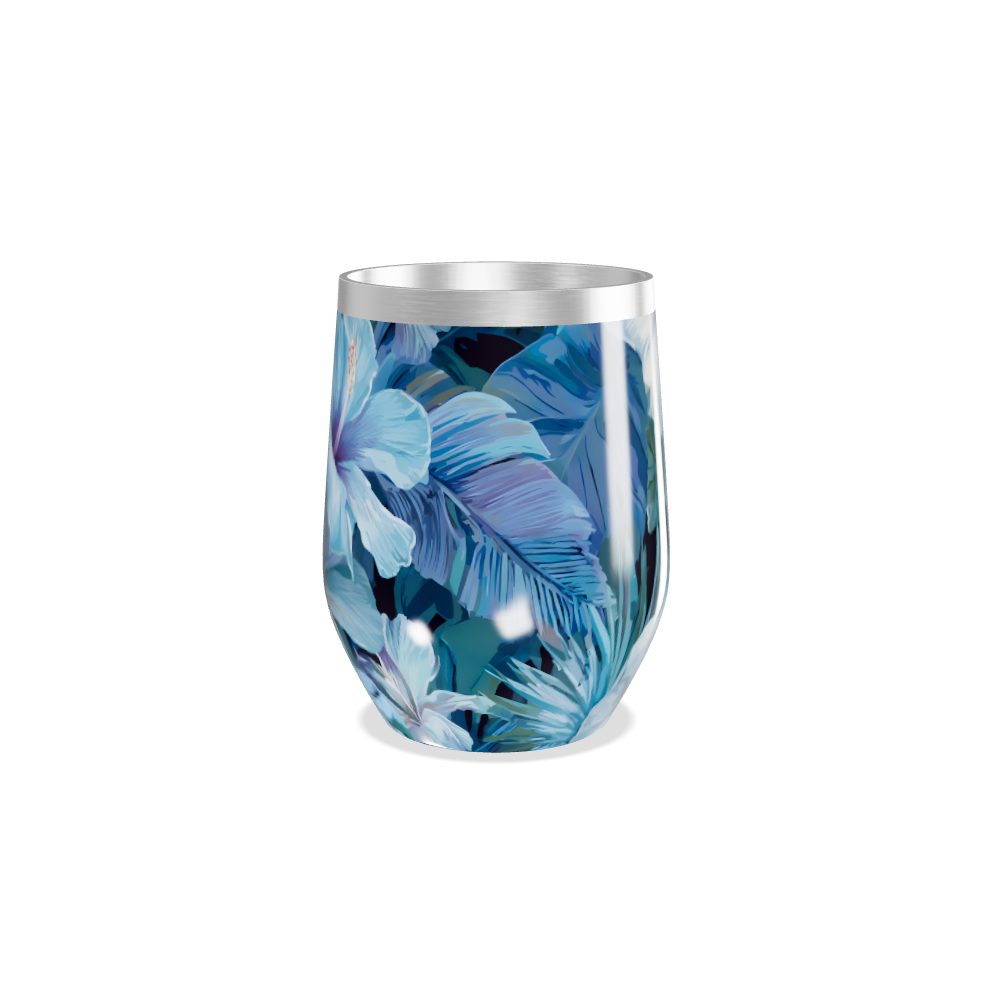 Copo Térmico Slim - Floral Azul