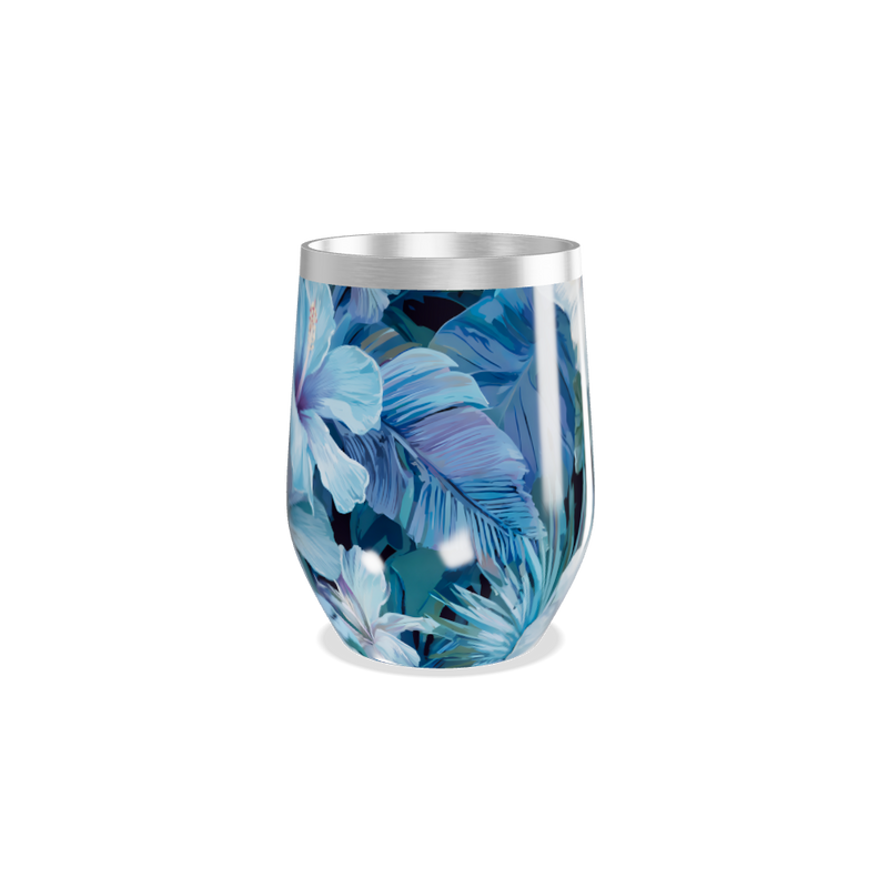 Copo Térmico Slim - Floral Azul