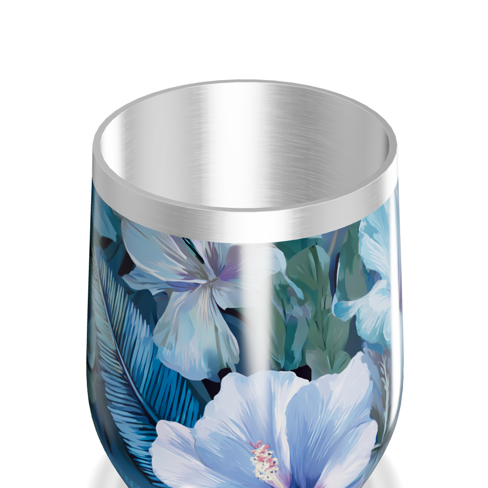 Copo Térmico Slim - Floral Azul