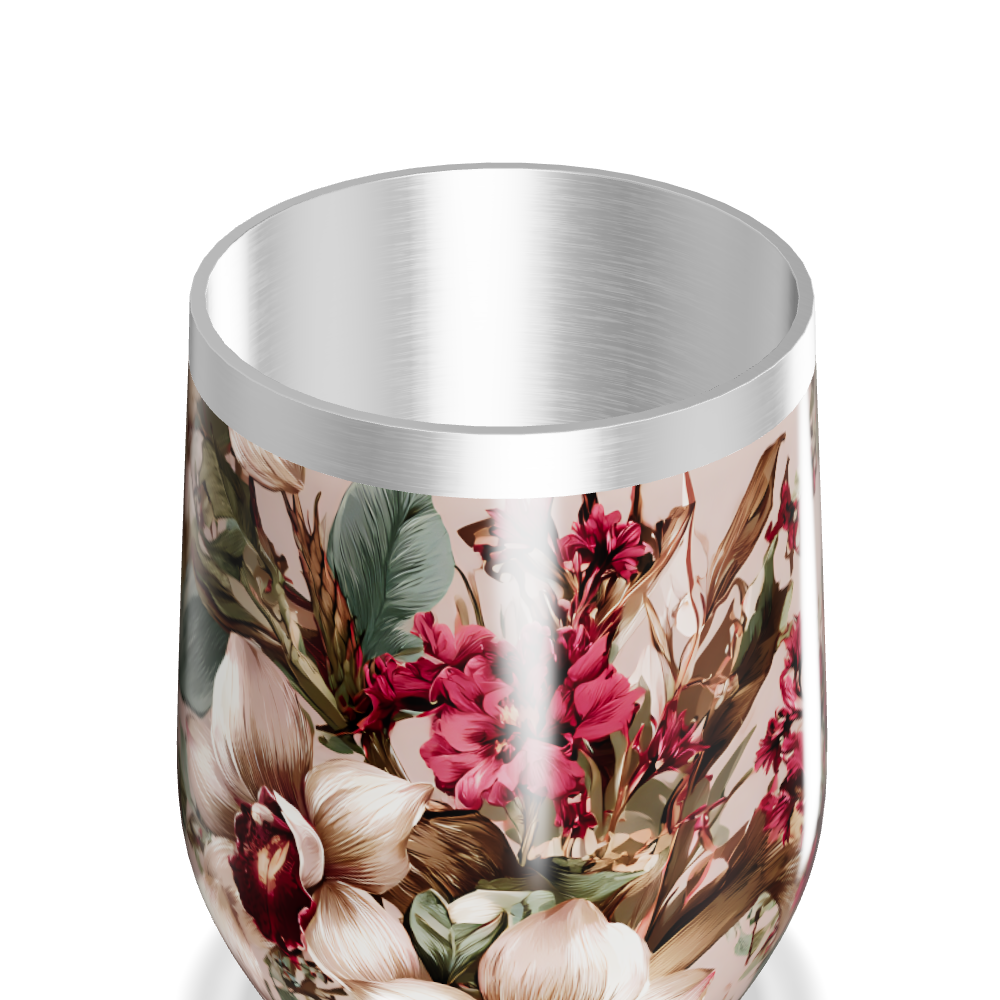 Copo Térmico Slim - Floral Aço Inox
